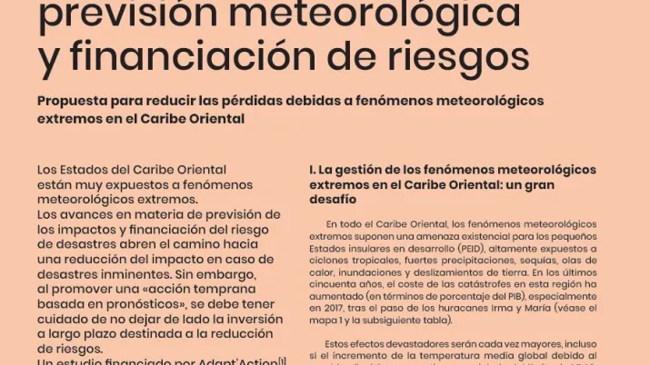 Mejorar el vínculo entre previsión meteorológica y financiación de riesgos