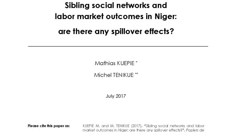 pr_48_Sibling social networks and labor market outcomes in Niger_Kuépié_Tenikue_couv