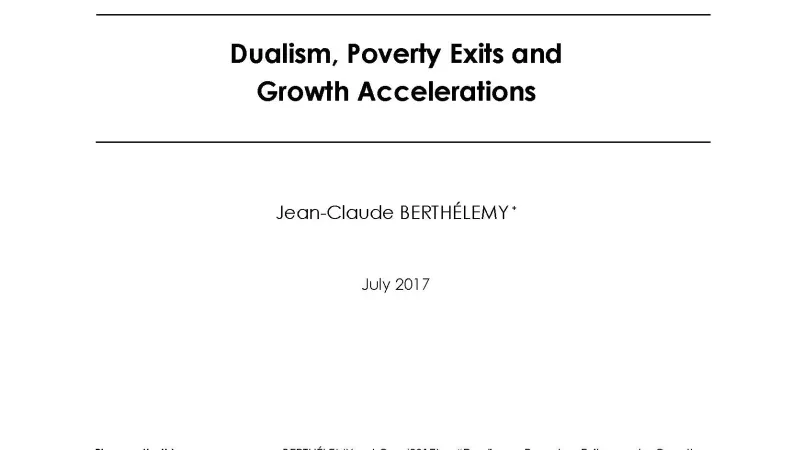 pr_50_Dualism, Poverty Exits and Growth Accelerations_Jean-Claude BERTHÉLEMY_couv