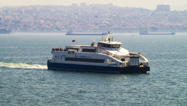 ferry, eau, mer, Turquie, Izmir
