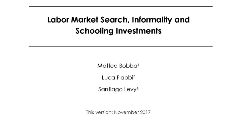 Labor Market Search, Informality and Schooling Investments_couv