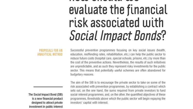 Financial risk and Social Impact Bonds-Sciau-couv