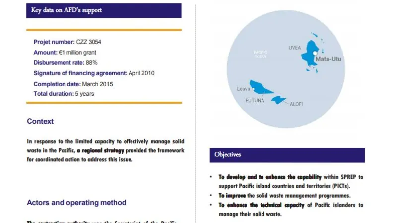Evaluation Summary - Solid waste management in the Pacific initiative