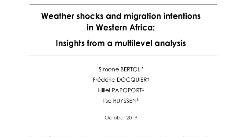 Weather shocks and migration intentions in Western Africa_couv