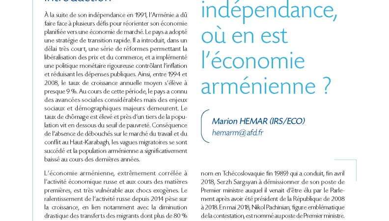 étude sur l'économie arménienne