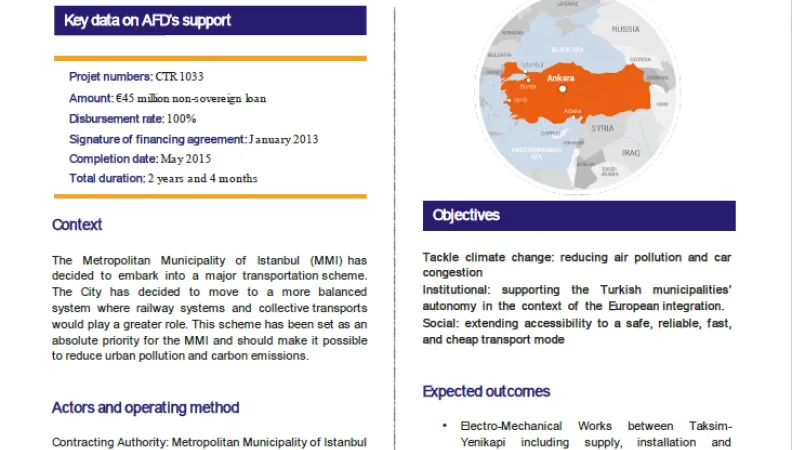 Evaluation Summary - Şishane-Yenikapi metro extension project of the metropolitan municipality of Istanbul CTR1033