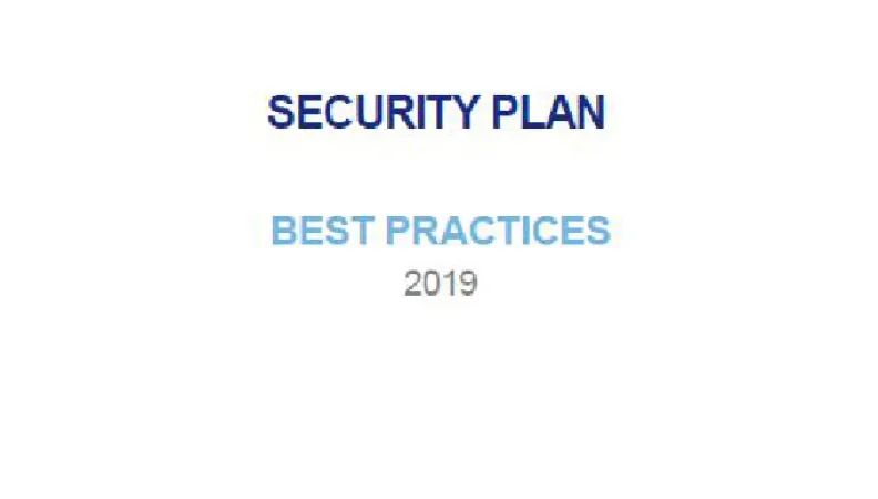 Best Practice Guide – Security Plan