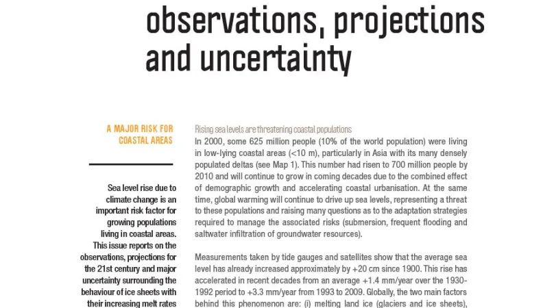 Sea level rise: observations, projections and uncertainty