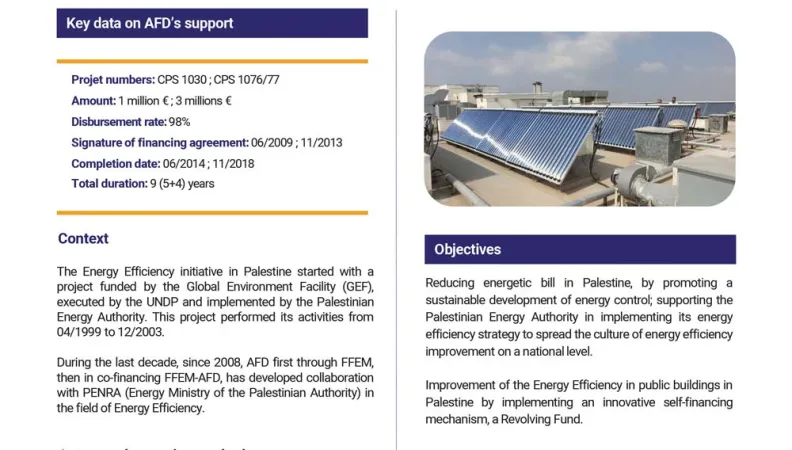Evaluation Summary - Sustainable Energy Efficiency Development in Palestine – SPEED project