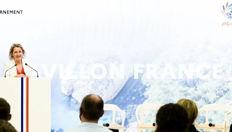 Barbara Pompili, ministre de la Transition écologique au Congrès mondial de l'UICN à Marseille