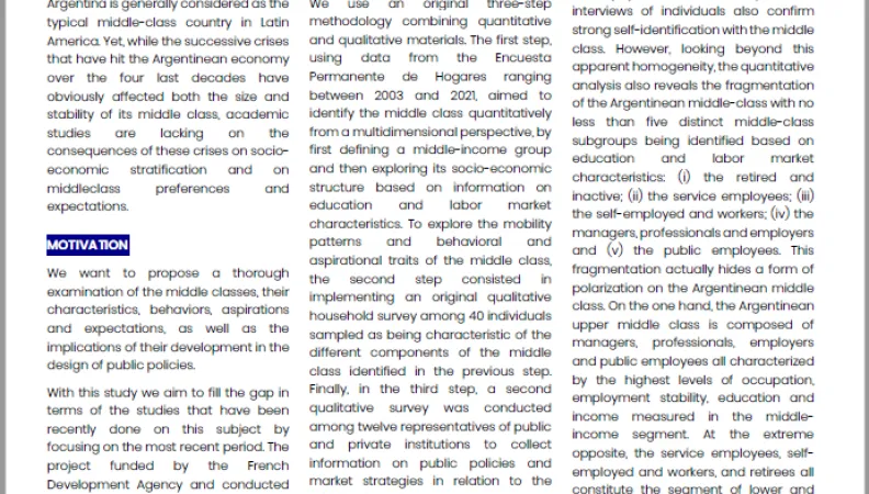 The middle class in Argentina: dynamics, characteristics and implications for public policies