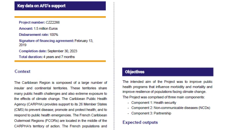 Evaluation of the project Strengthening Strategic Intelligence and Partnership Approaches to Prevent and Control NCDs and Strengthen Regional Health Security in the Caribbean