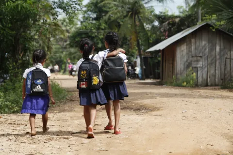 Enfants, filles, éducation, Cambodge