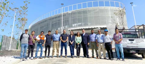 Construcción biciestacionamiento masivo para intermodalidad sostenible ciudad Puebla, México