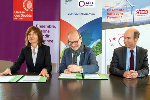 Marie-Laure Mazaud, Présidente-directrice générale de STOA Infra & Energy Rémy Rioux, Directeur général de l’AFD et